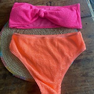 Strapless high waisted bikini